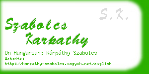 szabolcs karpathy business card